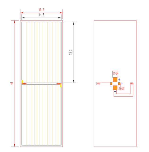 Flexible GaAs Solar Cell Module 46*15.5mm 30% Effience Micro Solar Cell Series FPC base Solar Panel For GPS Locator