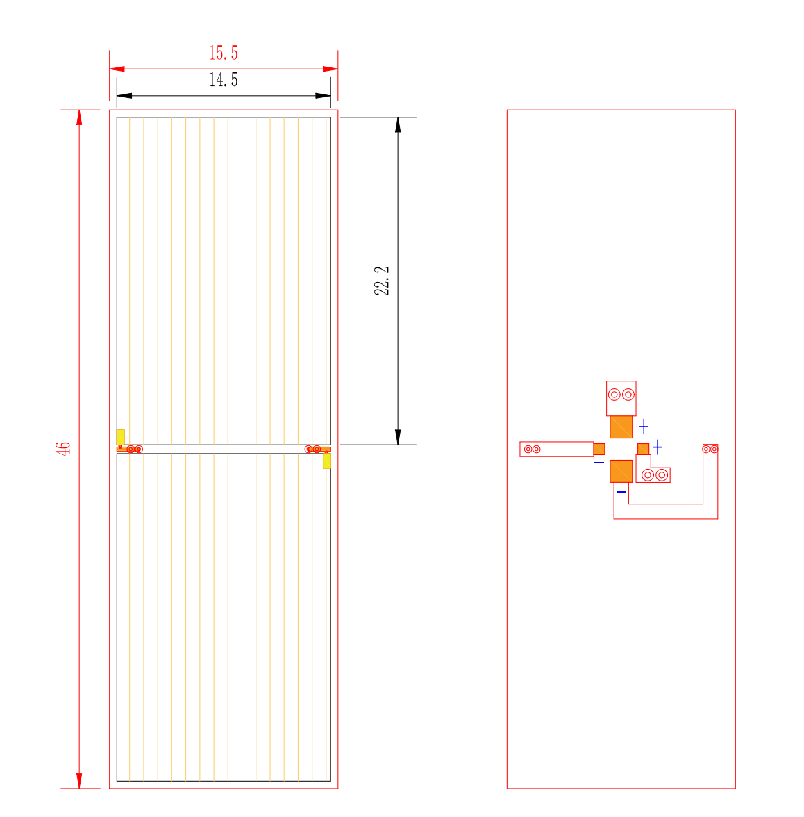 Flexible GaAs Solar Cell Module 46*15.5mm 30% Effience Micro Solar Cell Series FPC base Solar Panel For GPS Locator